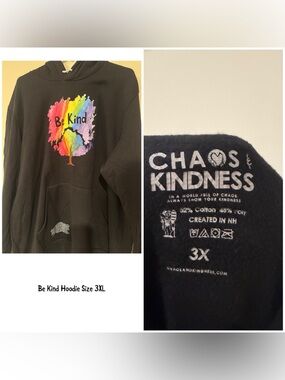 "Be Kind" Black Hoodie - 3XL